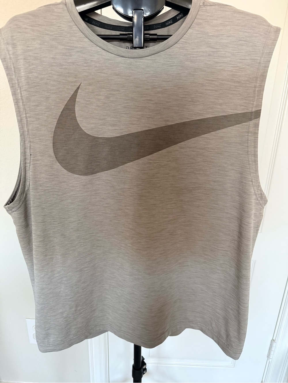 Nike Dri-FIT Tank with Large Swoosh - Light Gray